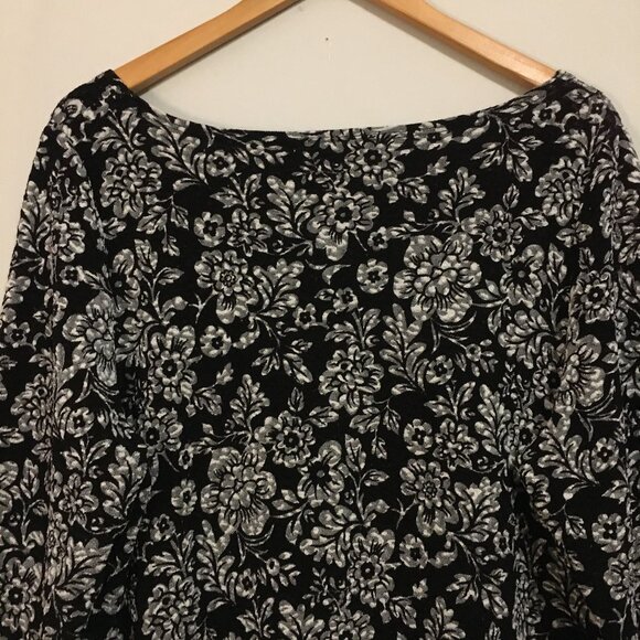 90s Vintage Floral Print Lacy 3/4 Sleeve Top - Picture 6 of 16